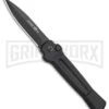 AKC X-treme Ace Black Automatic Knife - Black Plain -Italian Blade Shop AKC X TREME ACE Side Opening Automatic Knife Black Black BHQ 100384 kp open large