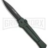 AKC X-treme Ace Dark Green Automatic Knife - Black Plain 1 AKC X-treme Ace Dark Green Automatic Knife - Black Plain -Italian Blade Shop AKC X TREME ACE Side Opening Automatic Knife Green Black BHQ 100385 kp open large