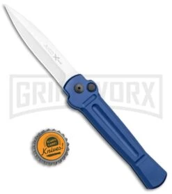 AKC X-treme ACE Blue Automatic Knife - Satin Plain -Italian Blade Shop AKC X treme Ace Auto Blue Satin BHQ 105467 jr bottlecap large