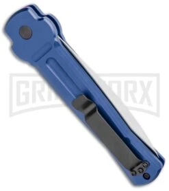 AKC X-treme ACE Blue Automatic Knife - Satin Plain -Italian Blade Shop AKC X treme Ace Auto Blue Satin BHQ 105467 jr side large