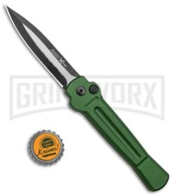 AKC X-treme Ace Green Automatic Knife - Black Two Tone Plain -Italian Blade Shop AKC X treme Ace Auto Green Black TT ACE GTT BHQ 136921 jr bottlecap large