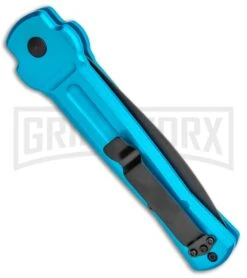 AKC X-treme ACE Light Blue Automatic Knife - Black -Italian Blade Shop AKC X treme Ace Auto Light Blue Black ACE LBLB BHQ 115396 jr side large