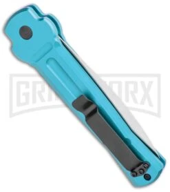 AKC X-treme ACE Light Blue Automatic Knife - Satin Plain -Italian Blade Shop AKC X treme Ace Auto Light Blue Satin BHQ 105418 jr side large