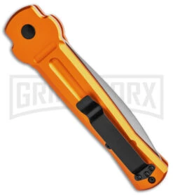 AKC X-treme Ace Orange Automatic Knife - Satin Plain -Italian Blade Shop AKC X treme Ace Auto Orange Satin BHQ 136149 jr side large