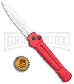 AKC X-treme Ace Red Automatic Knife - Satin Plain 9 AKC X-treme Ace Red Automatic Knife - Satin Plain -Italian Blade Shop AKC X treme Ace Auto Red Satin BHQ 105468 jr bottlecap large