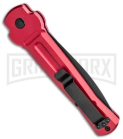 AKC X-treme Ace Red Automatic Knife - Two Tone Plain -Italian Blade Shop AKC X treme Ace Auto Red TT BHQ 143382 jr side large