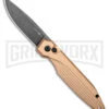 AKC X-treme Dandy Tan Aluminum Automatic Knife - Black Stonewash