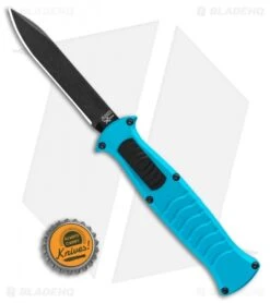 AKC X-treme EVO OTF Automatic Knife Blue (3.5" Black) -Italian Blade Shop AKC X treme EVO OTF Automatic Knife Blue 3.5in Black EVO LBB BHQ 114336 LS Bottlecap