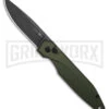 AKC X-treme Dandy Green Aluminum Automatic Knife - Black Stonewash Plain