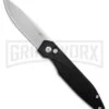 AKC X-treme Dandy Black Aluminum Automatic Knife - Stonewash Plain -Italian Blade Shop Akc Xtreme Dandy Black Aluminum AK SW BHQ 174573 td large