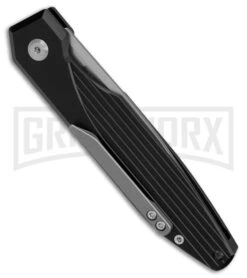 AKC X-treme Dandy Black Aluminum Automatic Knife - Stonewash Plain 8 AKC X-treme Dandy Black Aluminum Automatic Knife - Stonewash Plain -Italian Blade Shop Akc Xtreme Dandy Black Aluminum AK SW BHQ 174573 td side large