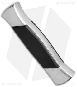 AKC 777 Blackfinger OTF Automatic Knife Brushed Aluminum (3.375" Black Flat) -Italian Blade Shop akc 777 flat black side