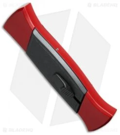 AKC 777 Blackfinger OTF Automatic Knife Red/Black (3.375" Satin Flat) -Italian Blade Shop akc 777 red satin flat bottom cm