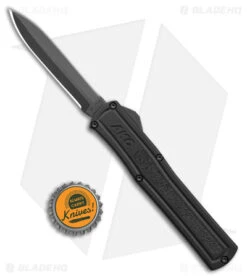AKC F-20 Dagger D/A OTF Automatic Knife Black Aluminum (3.6" Black) -Italian Blade Shop akc f 20 da otf auto black aluminum black dagger BHQ 177898 jr bottlecap