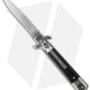 AKC Leverletto 7.5" Lever Lock Automatic Italian Knife Ebony (3.2" Satin Serr) -Italian Blade Shop leverletto ebony serrated cm